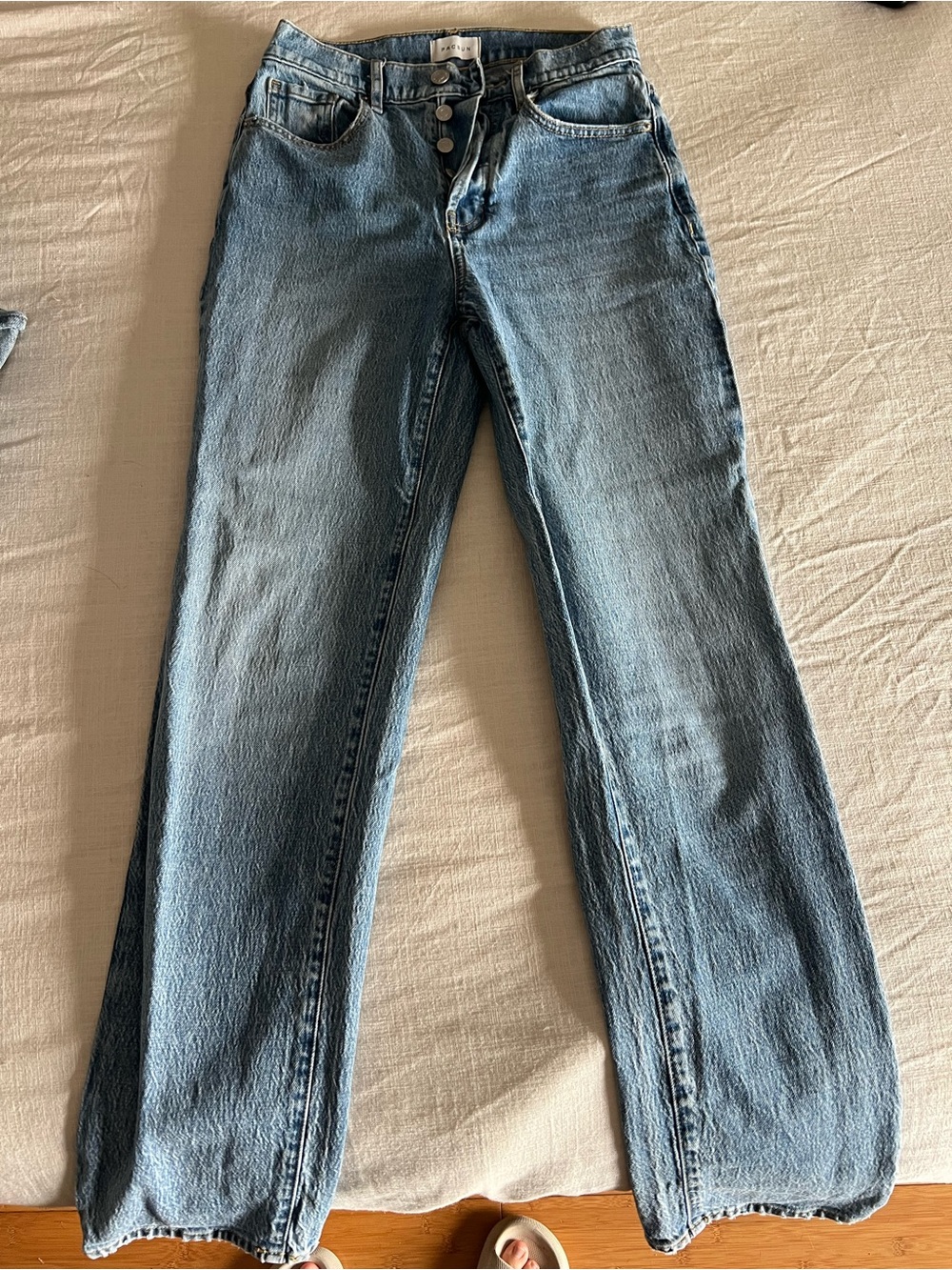 PacSun Light Blue Button-Fly Straight Jeans